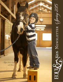 Spring 2015 - EQUI-KIDS Therapeutic Riding Program