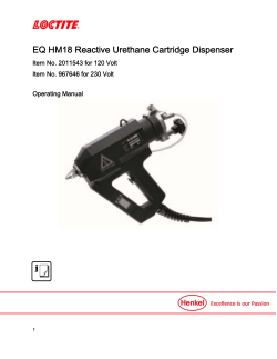 EQ HM18 Reactive Urethane Cartridge Dispenser