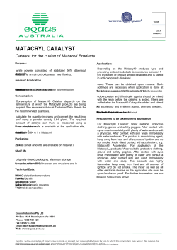 matacryl catalyst - Equus Industries Pty Ltd