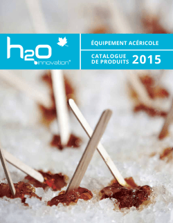 Catalogue 2015 - H2O Innovation