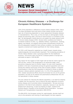 Chronic Kidney Disease â a Challenge for European Healthcare