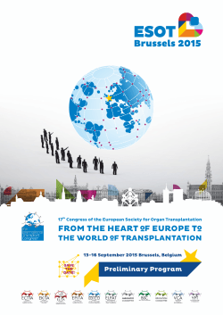 ESOT Brussels 2015 | Preliminary Program - ERA-EDTA