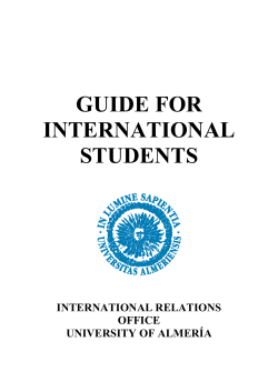 GUIDE FOR INTERNATIONAL STUDENTS