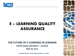Elements of E-Learning Quality Assurance