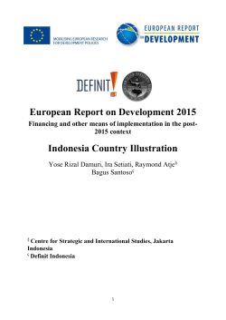 European Report on Development 2015 Indonesia Country