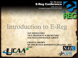 Introduction to E-Reg - E