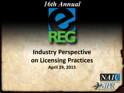 Industry Perspective on Licensing Practices - E