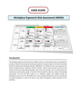 to the Workplace Ergonomic Risk Assessment (WERA)