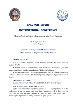 CALL FOR PAPERS INTERNATIONAL CONFERENCE