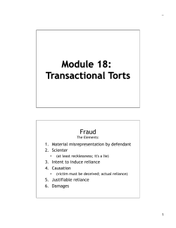 Transactional Torts and Defamation (slideshow