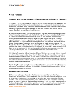 News Release - Erickson Aviation
