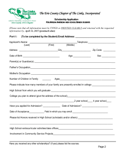 Scholarship Form - Erie County Chapter of The Links, Incorporated