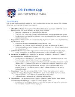 Tournament Rules - Erie Premier Sports