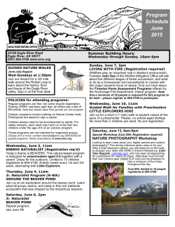 Program Schedule June 2015 - Eagle River Nature Center