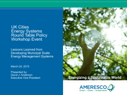 Experiences in developing municipal scale energy management