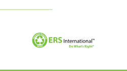 To File: ERS Manufacturing Info Pkg