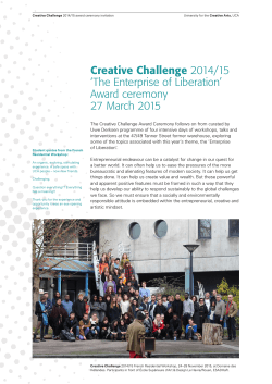 Creative Challenge 2014/15 `The Enterprise of