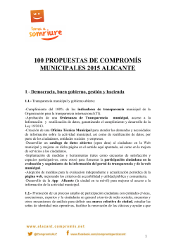 100 propuestas de compromÃ­s municipales 2015 alicante 1
