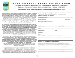 Supplemental Registration Form - Ecological Society of America