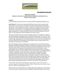 2015-1 OLBF press release v3 - Eastern Sierra Audubon Society