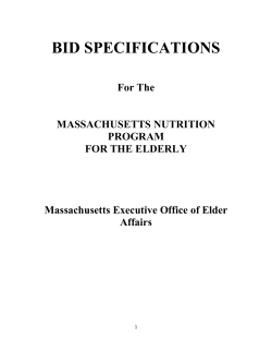 BID SPECIFICATIONS - Elder Services of Cape Cod & the Islands