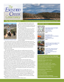 Fall 2014 - The Escondido Creek Conservancy
