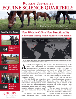 Spring 2015 Newsletter! - Equine Science Center