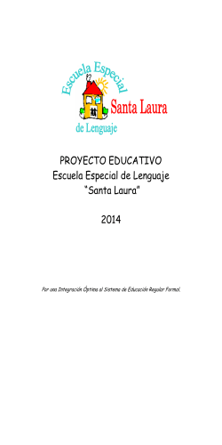 proyecto educativo - Escuela Especial de Lenguaje Santa Laura