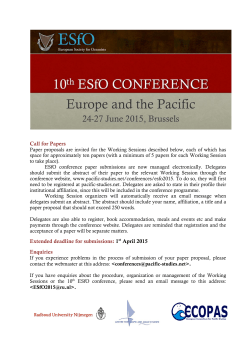 the Call for Papers - European Society for Oceanists