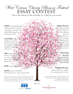West Covina Cherry Blossom Festival Essay Contest.indd