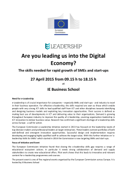 Are you leading us into the Digital Economy? - LEAD - e