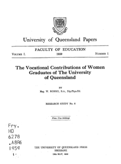 University of Queensland Papers The Vocational