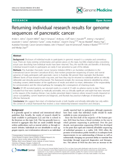 Returning individual research results for genome