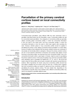 Parcellation of the primary cerebral cortices based on