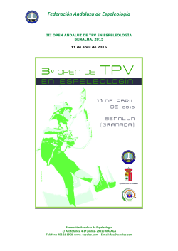 Dossier del 3Âº Open de TPV - FederaciÃ³n Andaluza de EspeleologÃ­a