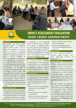 impact assessment evaluation - Economic and Social Research