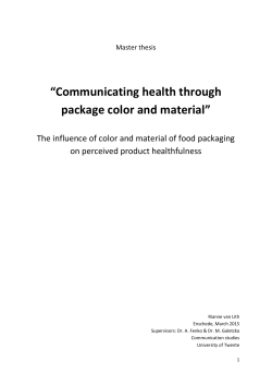 âCommunicating health through package color and materialâ