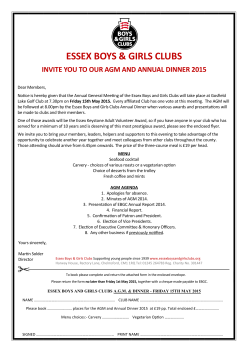 AGM - Essex Boys and Girls Clubs