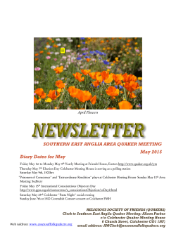 May 2015 Newsletter - Southern East Anglia Quaker Meeting