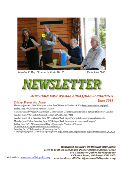 June 2015 Newsletter - Southern East Anglia Quaker Meeting