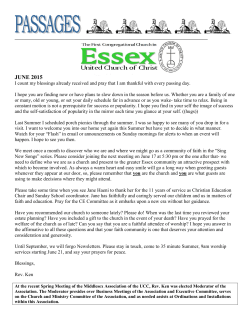 JUNE 2015 - The First Congregational Church in Essex, UCC