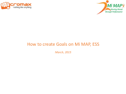 How to create Goals on Mi MAP, ESS