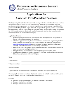 Applications for Associate Vice-President Positions