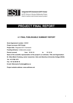 PROJECT FINAL REPORT - EST