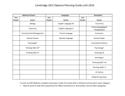 Cambridge AICE Diploma Planning Guide until 2016