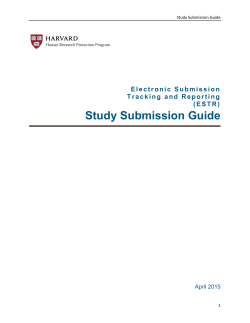 Study Submission Guide - ESTR Support