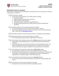 IRB Staff Post-Review Checklist
