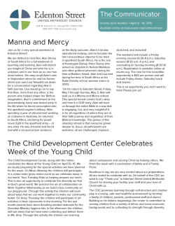 Manna and Mercy The Child Development Center Celebrates Week