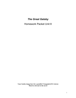 The Great Gatsby Homework Packet Unit 8