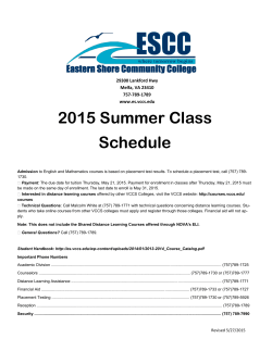 2015 Summer Class Schedule